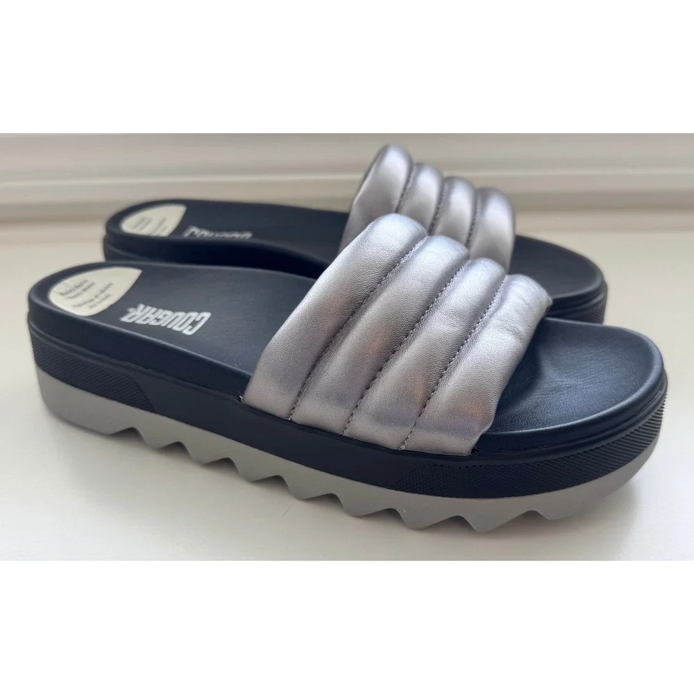 Cougar Prato-L Slide Sandal‎ (Women) - Metallic Silver Size 9 NWOB
